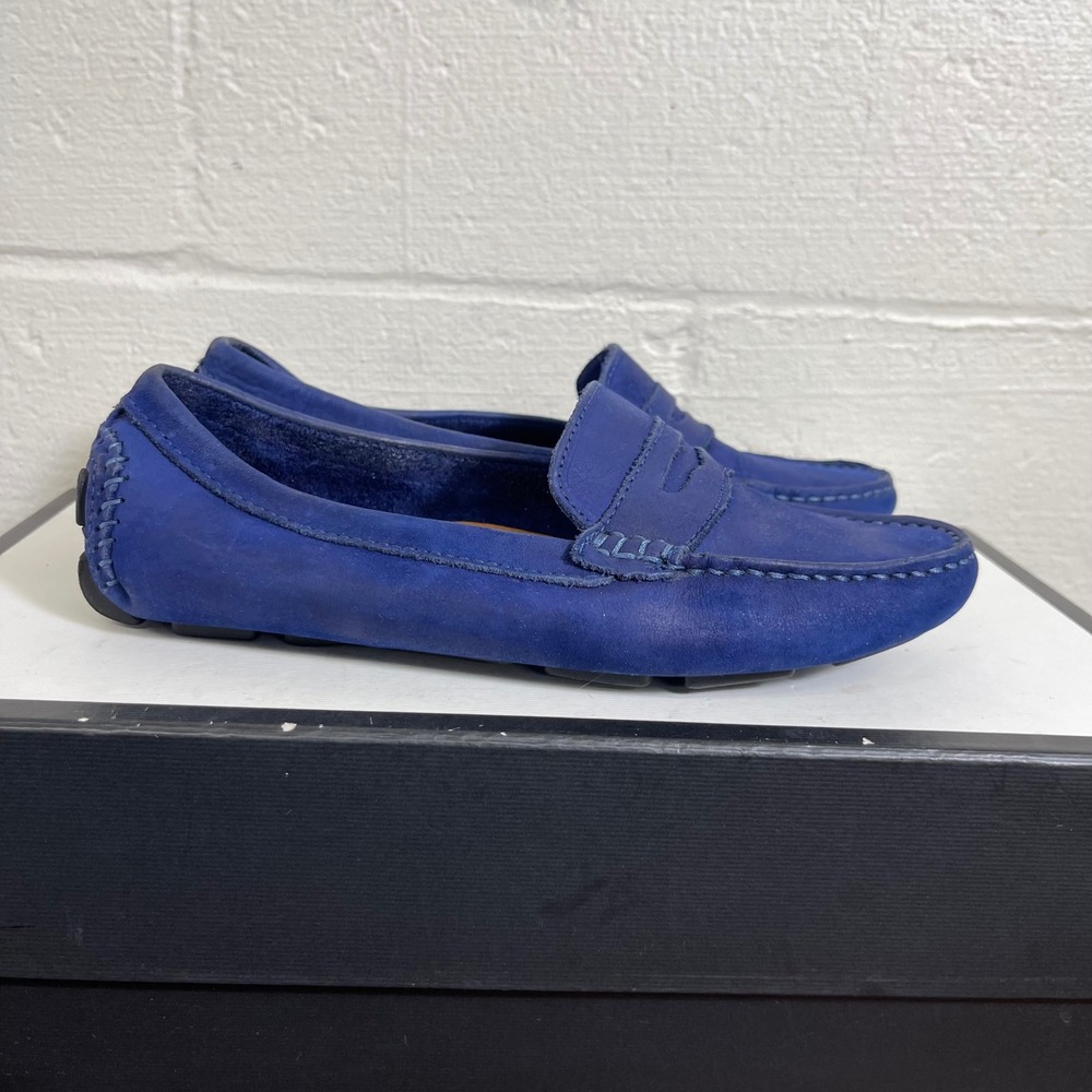 Mercanti Fiorentini 3176 Blue Suede Driving Loafers Slip On Women's‎ Size 6.5 B